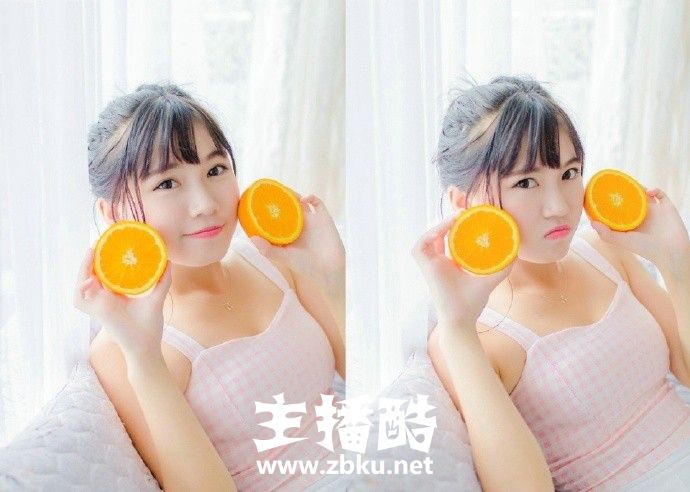 甜橙女孩俏皮丸子头粉色连衣裙皮肤水嫩少女感十足图片