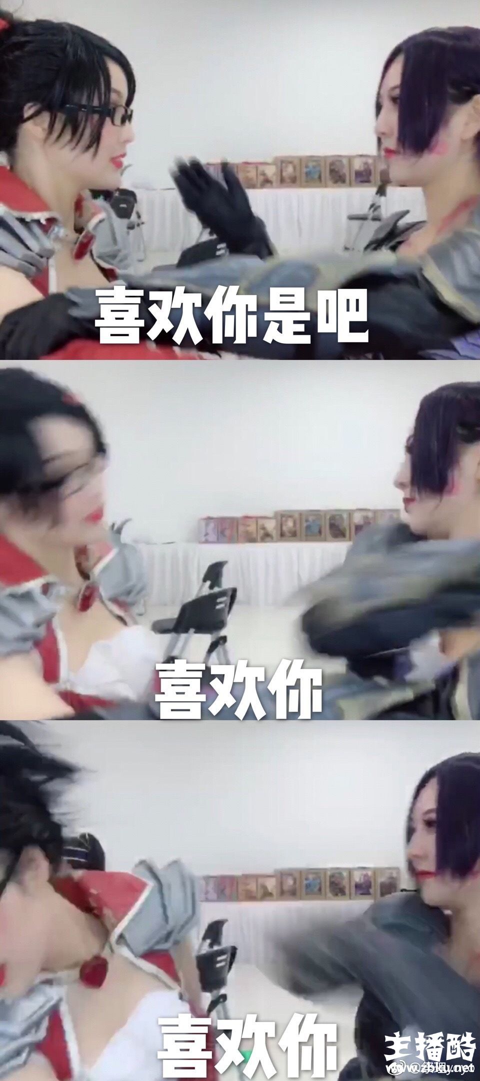 44d7fa57gy1fvdh49s13xj20qo1o0tgn.jpg 这波操作真的秀 卡莎与薇恩的Coser真人还原Uzi表情包