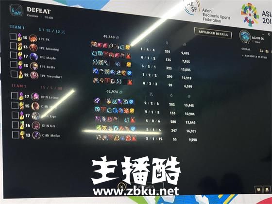 亚运会LOL半决赛：中国让1追2击败中国台北挺进决赛